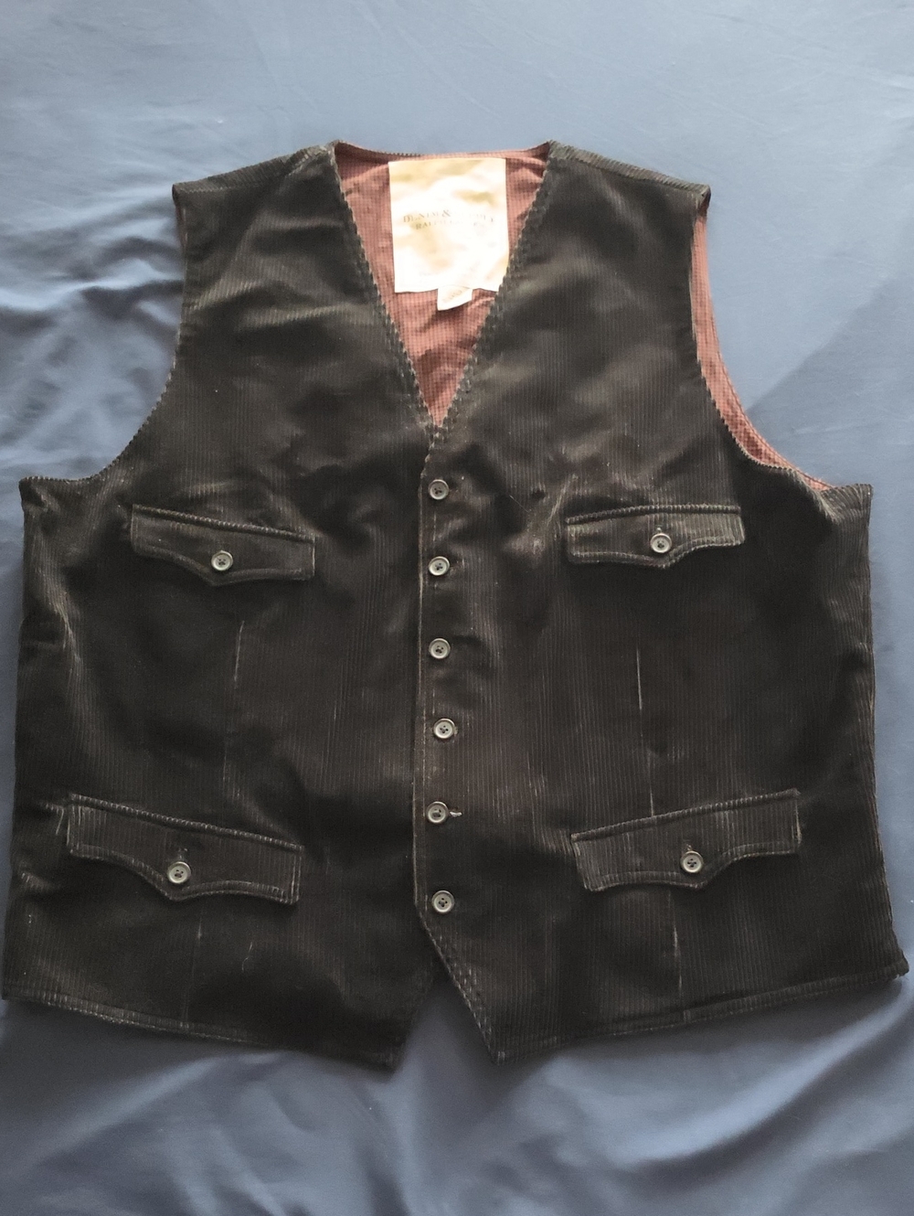 Denim & Supply Ralph Lauren Dark Green Corduroy Button Vest